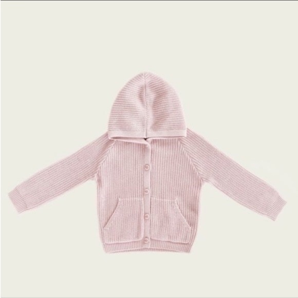 Pink Knit Button-Up hoodie Cardigan for Kids - Picture 2 of 10